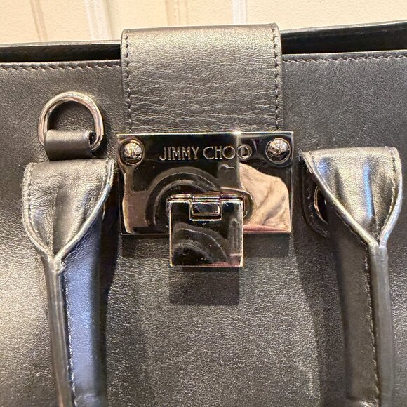 Jimmy Choo Riley Small Black Leather Suede Crossbody Purse COA incl. - Picture 4 of 16